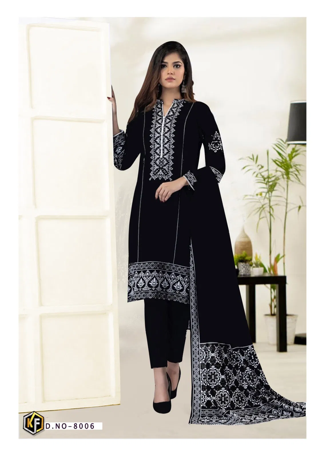 Roha Black And White Vol 8 By Keval Karachi Cotton Printed Dress Material Wholesale